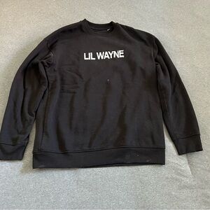 ONLY & SONS Black Crewneck Sweatshirt with White 'LIL WAYNE' Text